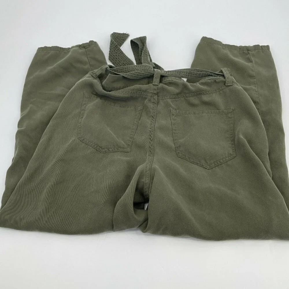 Liz Claiborne Pants 4 Womens Classic Paper Bag Self Tie Ladies Green Lyocell